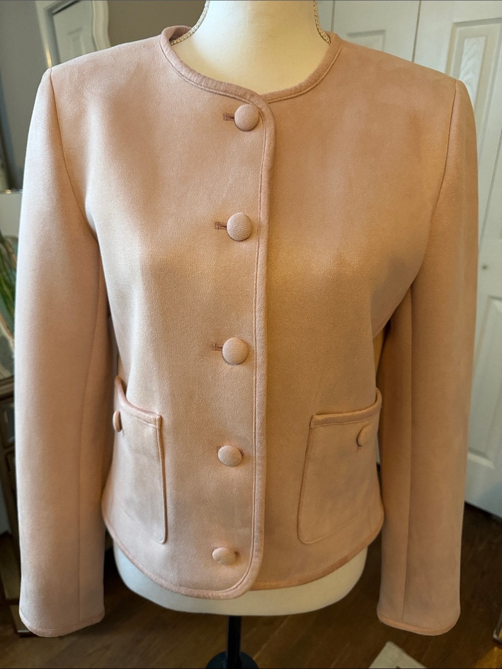 Truth By Republic Blush Pink Faux Leather Button-Up Jacket S/P ❤️